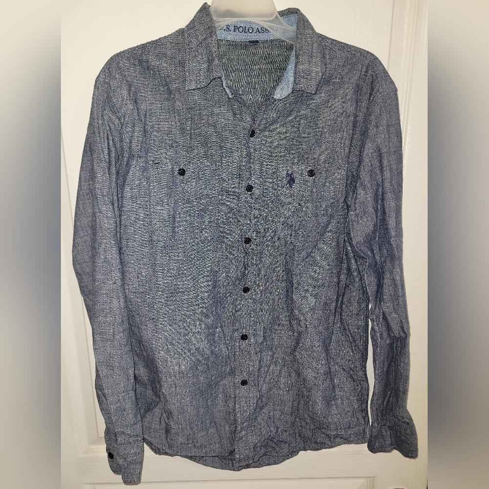 U.S. Polo Assn. Blue Men's Chambray Woven Shirt